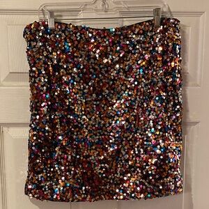 SHEIN Vibrant Sequin Mini Skirt